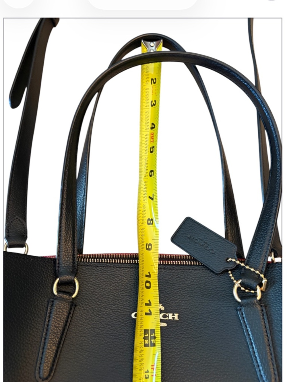 Coach Black Classic Tatum Carryall Top-Handle Handbag C4073 - Picture 12 of 16